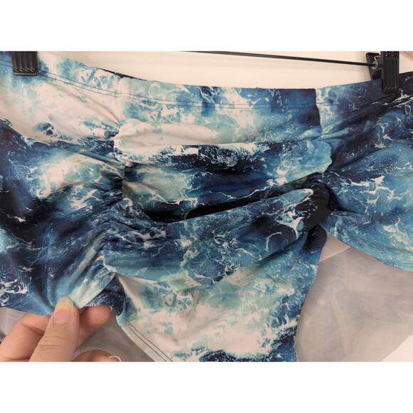 Torrid Underwire Long Line Top and High Waist Ruched Bottom Bikini Set in Ocean - Picture 8 of 12